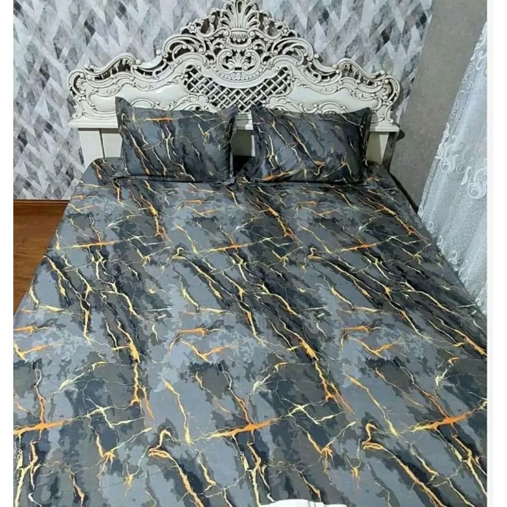 خرید اینترنتی قیمت کاور تخت دو نفره طرح سنگ مرمر طوسی برند خوشنام هگمتان کد 002