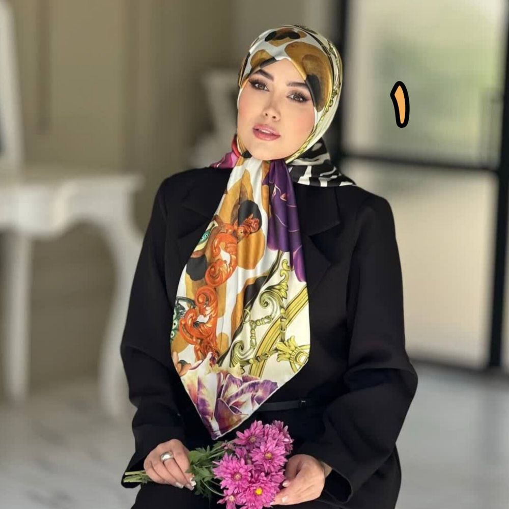 خرید آنلاین روسری مجلسی ابریشم ایپک متریال وارداتی