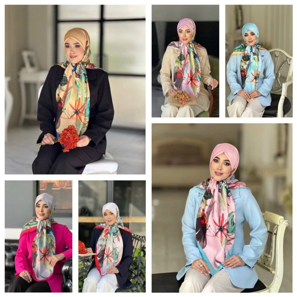 مشخصات روسری ابریشم قواره متوسط متریال وارداتی