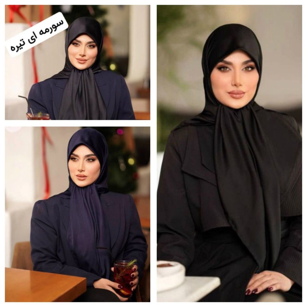 فروش اینترنتی روسری مشکی ابریشم متریال وارداتی