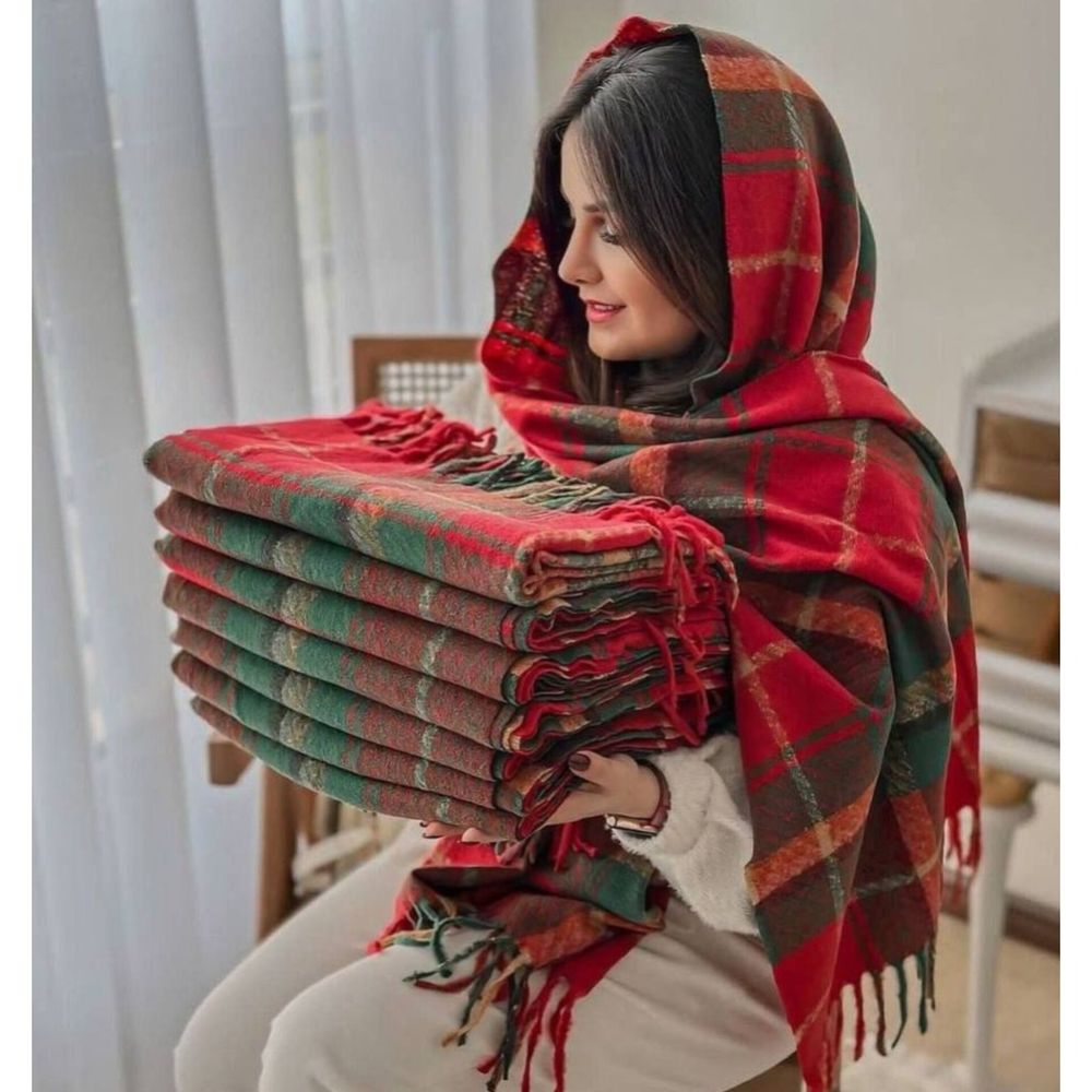 قیمت ارزان شال موهر وارداتی چهار خونه