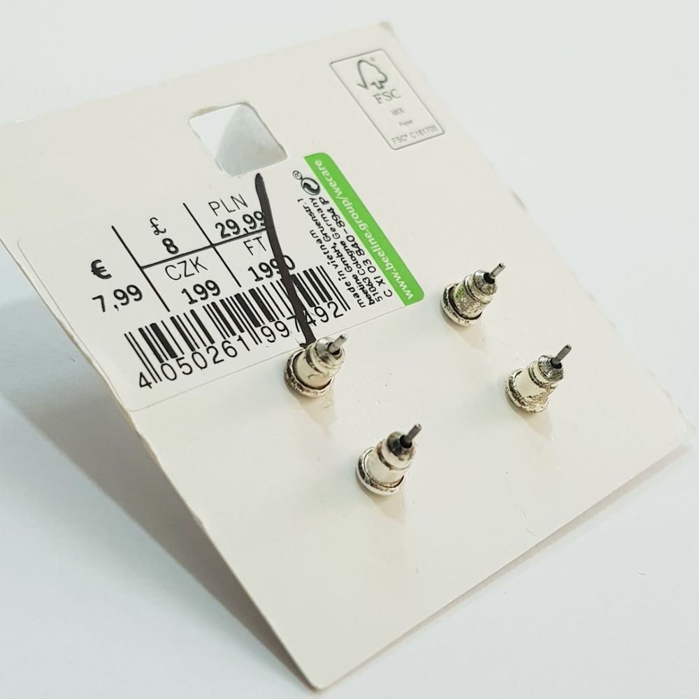 مشخصات پک دو جفتی گوشواره گلگوش نقره ای نگین دار کد 032